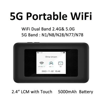 Αγορά 5000mAh 5G Dual-Band Pocket Router WiFi 6 Hotspot with SIM Slots 72H Streaming for Travel & Remote Work online manufacture