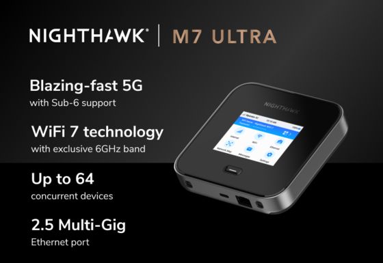 Αγορά NIGHTHAWK M7 Ultra 5G WiFi 7 Mobile Hotspot Router με ταχύτητα 5,8Gbps και Ethernet 2,5G online manufacture